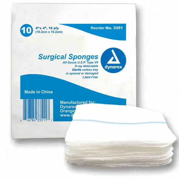<p>soft, sterile material that absorbs blood and body fluids during surgery</p>