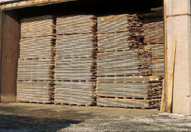 <p>once stickered lumber is loaded to this, it will be <u>closed up and heated evenly for several weeks</u> until the moisture inside is reduced to acceptable levels</p><p>drying time may vary on the grade of lumber</p><p>faster method of producing general-purpose lumber </p>