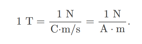 <p><span><span>T, the SI unit of the magnetic field strength; </span></span>1T=1NA⋅m</p>