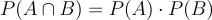 <p>Being in one does not affect being in the other</p><p>Ratio of A in B is the same as ratio of A in the sample space</p>