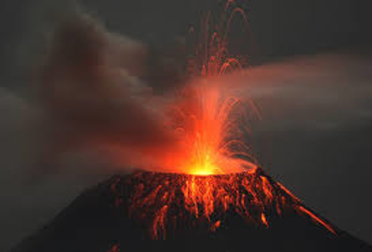 <p>A mountain or hill having a crater or vent through which lava, rock fragments, hot vapor, and gas are being or have been erupted from the earth's crust</p>