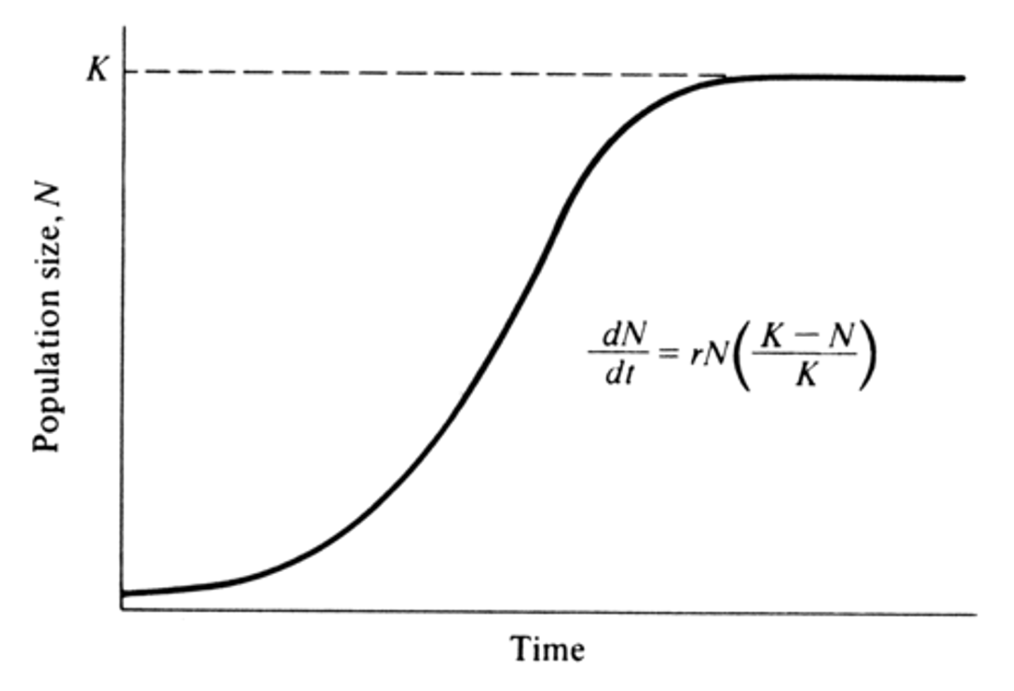 <p>has carrying capacity, or the number of individuals that can be sustained by the environment</p>