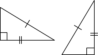 <p>Right angle, Hypotenuse, Side</p>