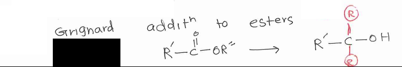 <p>Grignard addition to esters</p>