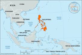 <p> Located in the western Pacific Ocean, it consists of 7,641 islands, north to south: Luzon, Visayas, and Mindanao</p>