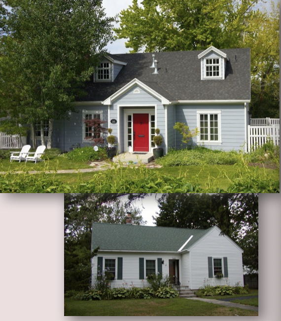 <p>Low or intermediate pitched roof, most often gabled</p><p class="p2"></p><p class="p1">Small in size, typically one or one and a half story, cottage like in appearance</p><p class="p2"></p><p class="p1">Roof eaves typically have minimal overhang</p>