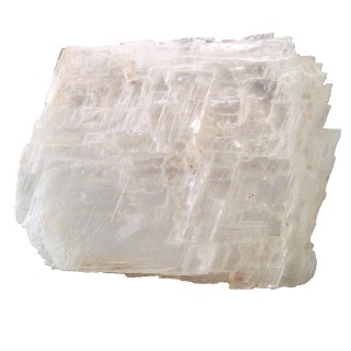 <p>white, colorless, translucent, 2 hardness, silky luster</p>