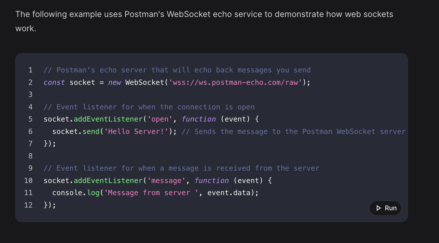 <p>Explain the concept of the Web Socket API</p>