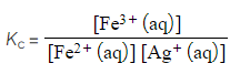 <p>[Ag (s)] is not included in the equilibrium expression as it is a solid</p>