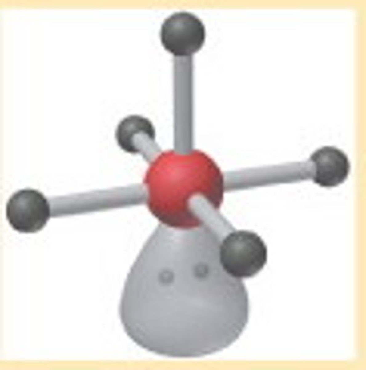 <p>Molecular shape resulting from 5 bonding groups and 1 lone pair (AX5E). Forms bond angles of <90 degrees (Ex. BrF5, XeOF4)</p>