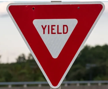 <p>Slow down, stop if needed, and <strong>give way</strong>.</p>