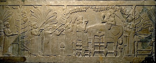 Assurbanipal and His Queen in the Garden, Assyrian, Iraq, p. 43