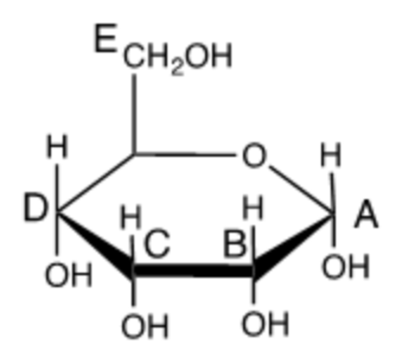 <p>Which of the following is carbon number 3? (Indicate by the appropriate letter.)</p>