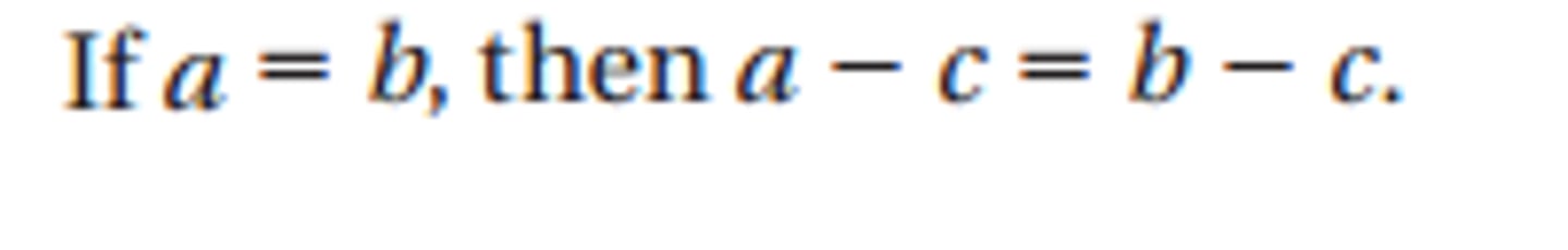 <p>The same thing can be subtracted from both sides of an equation</p>