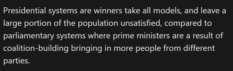 <p>What are some arguments against his “perils of presidentialism” thesis?</p>