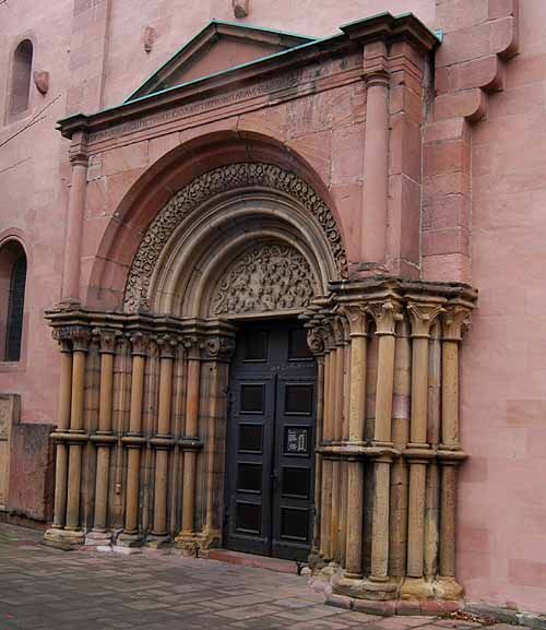 <p>Vertical sides of a doorway or window, often elaborately decorated with sculptures in Romanesque architecture. </p>