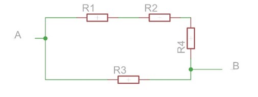 <p><span>•Calculate the total equivalence between nodes A and B for the resistor combination if:</span></p><p><span>Parallel: </span><span style="font-family: &quot;Cambria Math&quot;;">1/R_T =1/R1+1/R2+…1/Rn</span></p>