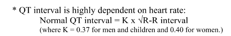 QRS < 0.12 

QT = 0.36-0.44s (for resting HR 60-70bpm) 

\
