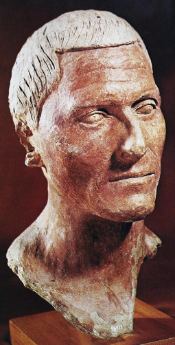 <p><span>Terracotta portrait head first century BCE</span></p>