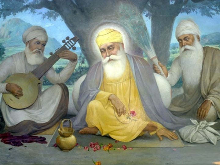 <p>the doctrines of a monotheistic religion founded in northern India in the 16th century by Guru Nanak and combining elements of Hinduism and Islam; a result of the presence of the Mughal Empire in India</p>