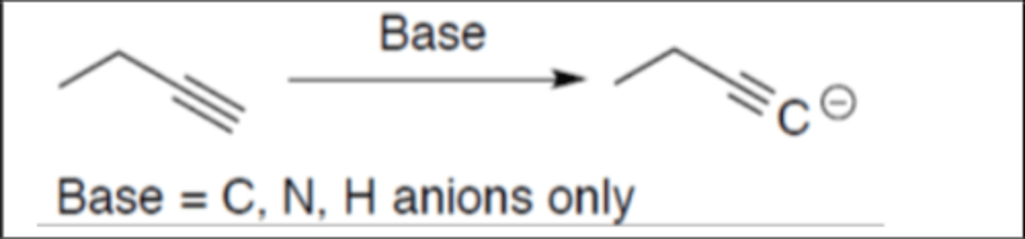 <p>Carbocation: no</p><p>Regiochemistry: N/A</p><p>Stereoselectivity: none</p><p>Reagent(s): Bases = C, N, H ANIONS only</p>
