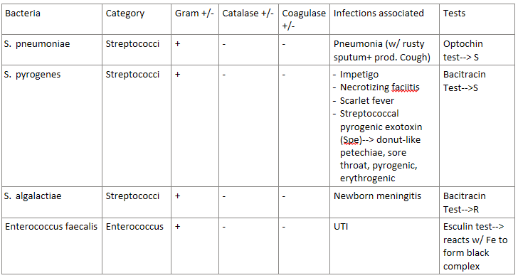 <p>STREP-COCCI REVIEW:</p><p>(grouped in entero bc its similar)</p>