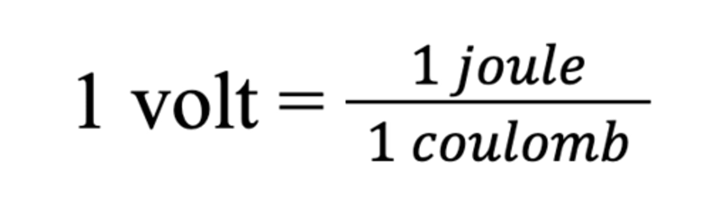 <p>A volt is a measurement of how many joules of energy a electric charge can carry</p>