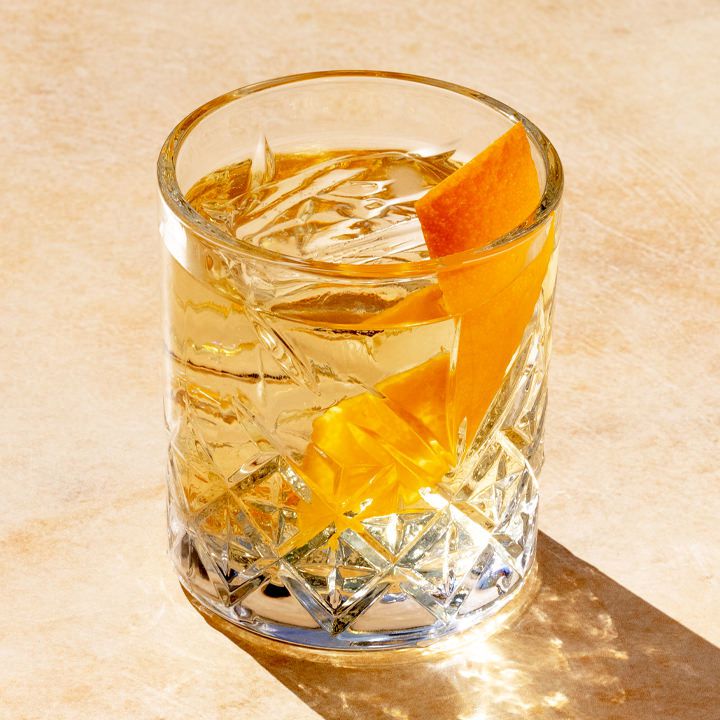 <p>old fashioned, 1.5 oz reposado, 0.5 oz mezcal, 0.25 oz agave syrup, dash angostura bitters, served on the rocks, garnished with orange peel</p>