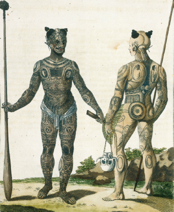 Marquesan culture surrounding tattooing. Viewed as sacred, performed by a specialist, tukuka, who invoked the protective spirit of certain deities.