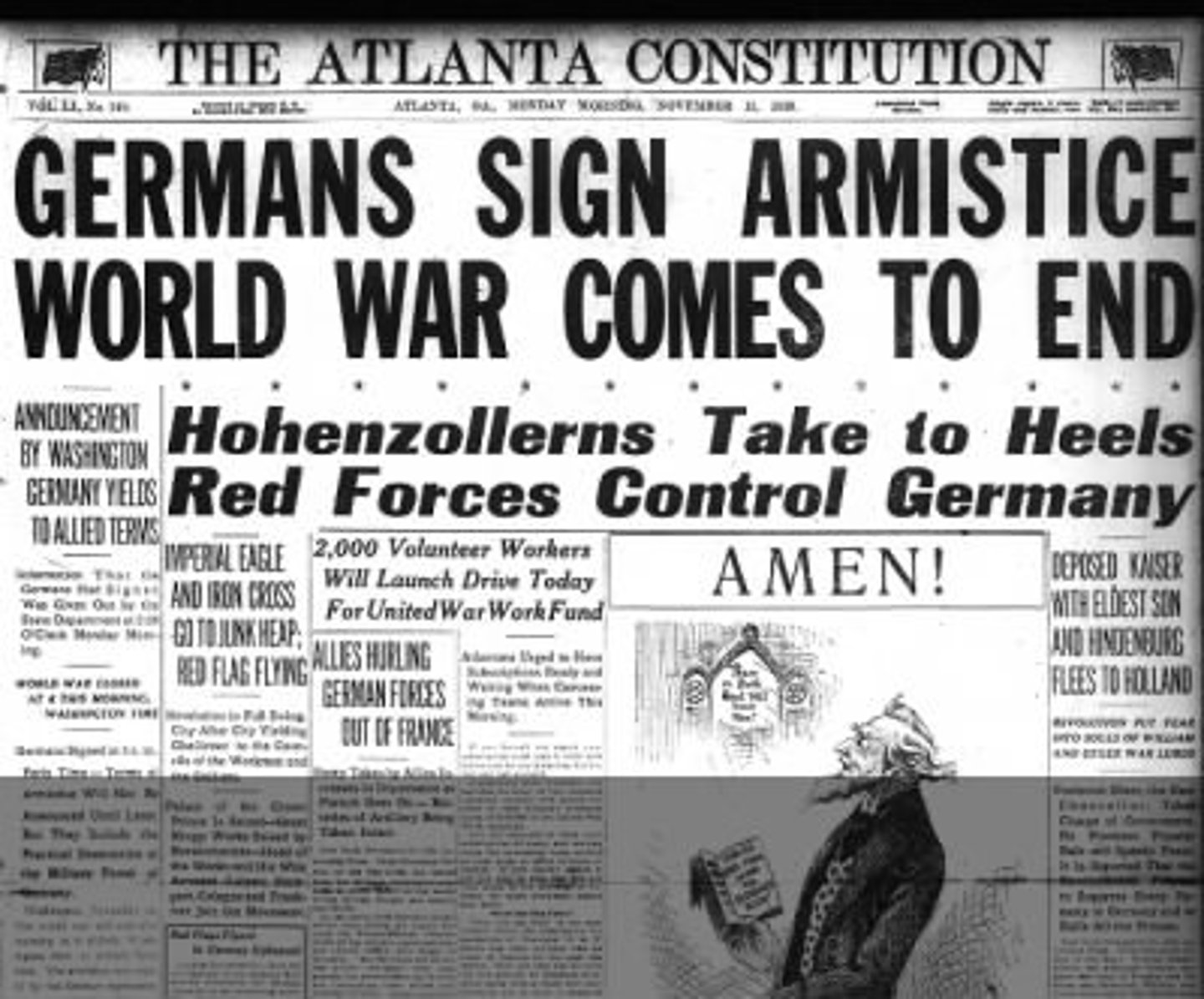 <p>This was the agreement between the Allies and Central Powers that ended the fighting after WWI. It began at 11/11/1918 at 11:11 am.</p>