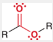 <p>formed from the reaction between an alcohol and a carboxylic acid, characterized by the presence of a carbonyl (C=O) and an ether (–O–) functional group.</p>