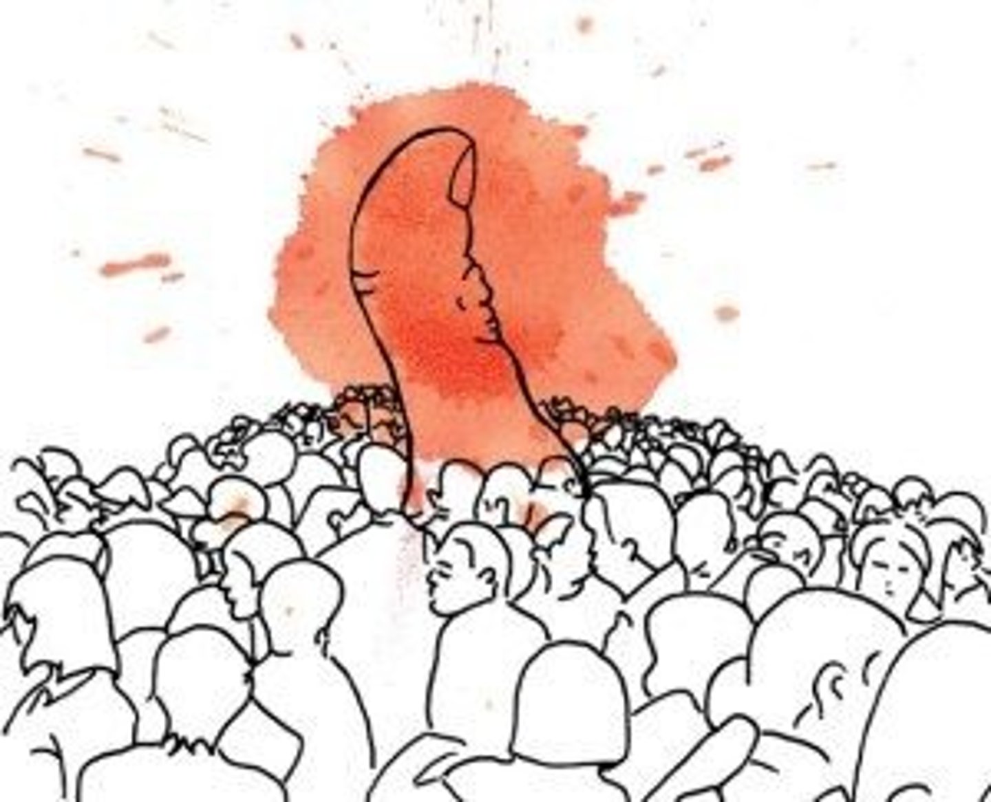 <p>everyone notices them because they are very different from the people or things around them: nổi bật giữa đám đông</p><p>ex: Everyone else was in jeans and casual gear and I had my office clothes on - I stuck out like a sore thumb.</p>