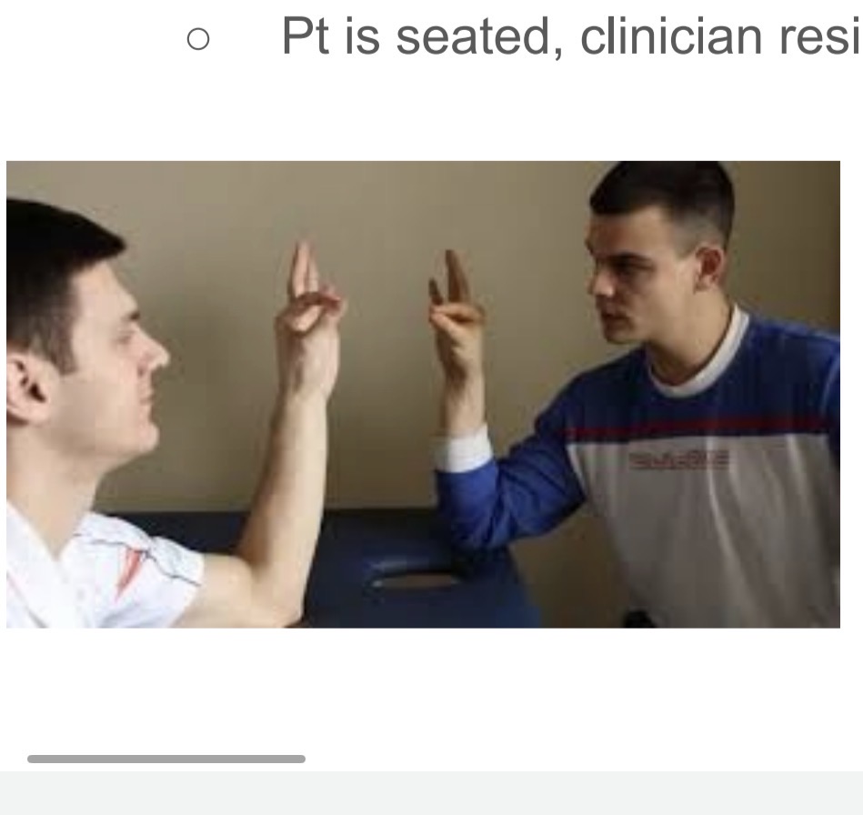 <p>A test where the patient pinches their thumb and index finger together; inability indicates entrapment of the anterior interosseous nerve.</p>
