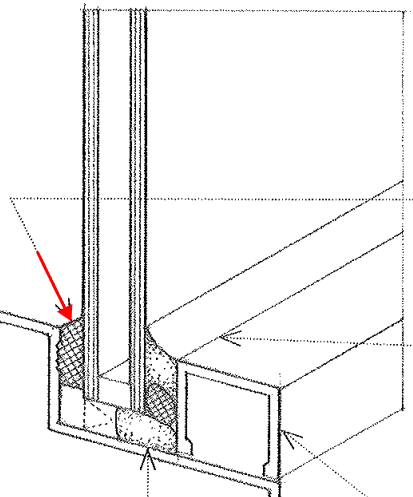 <p>A preformed ribbon of synthetic rubber having adhesive properties and used in glazing to form a watertight seal between glass and frame</p>