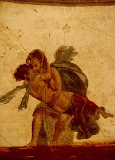 <ul><li><p>Roman Arts</p></li><li><p>Notable Roman Wall Paintings</p></li><li><p>This wall painting shows ‘___’, 1st century CE. </p></li><li><p>Ancient Roman artists loved to portray eternal love between people and mythological characters, and one of the most popular subjects was Eros and Psyche’s love story</p></li></ul><p></p>