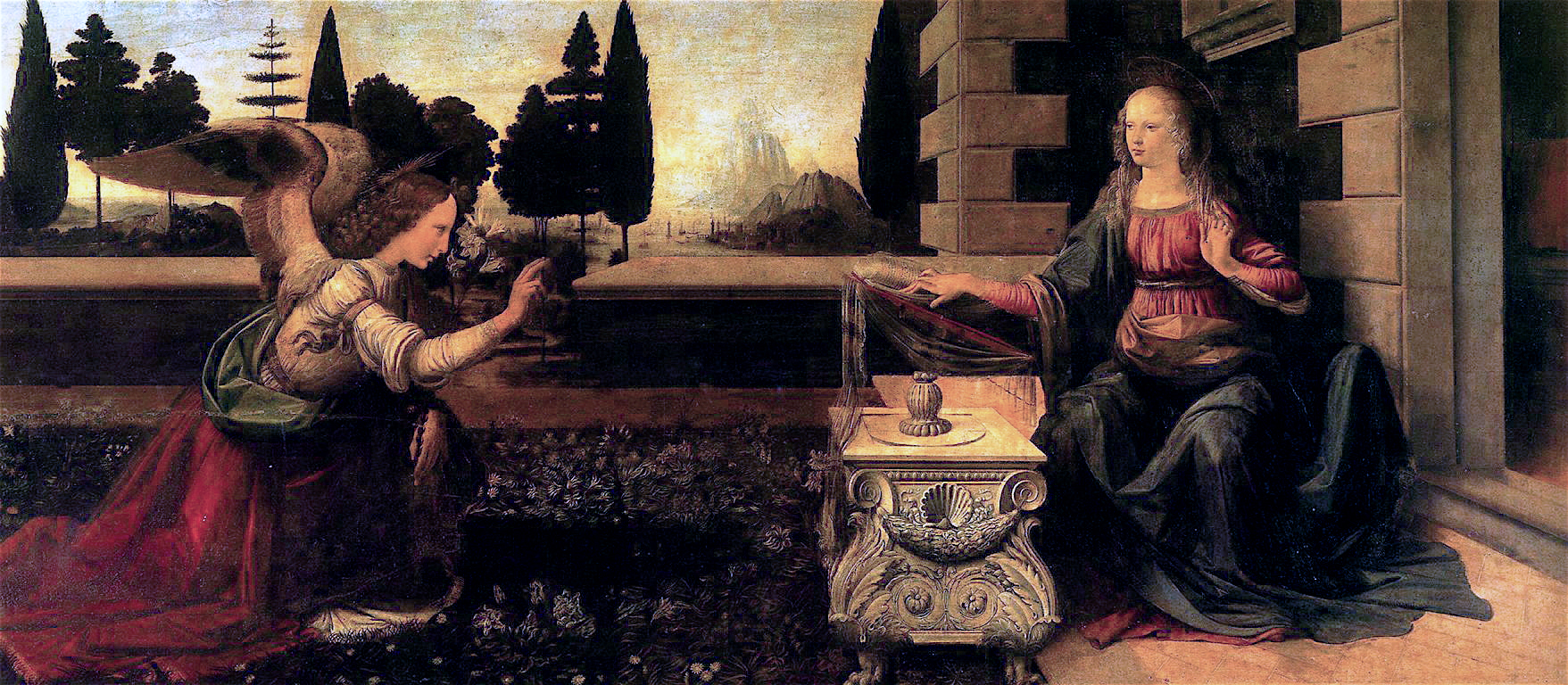 Annunciation, 1473. Leonardo