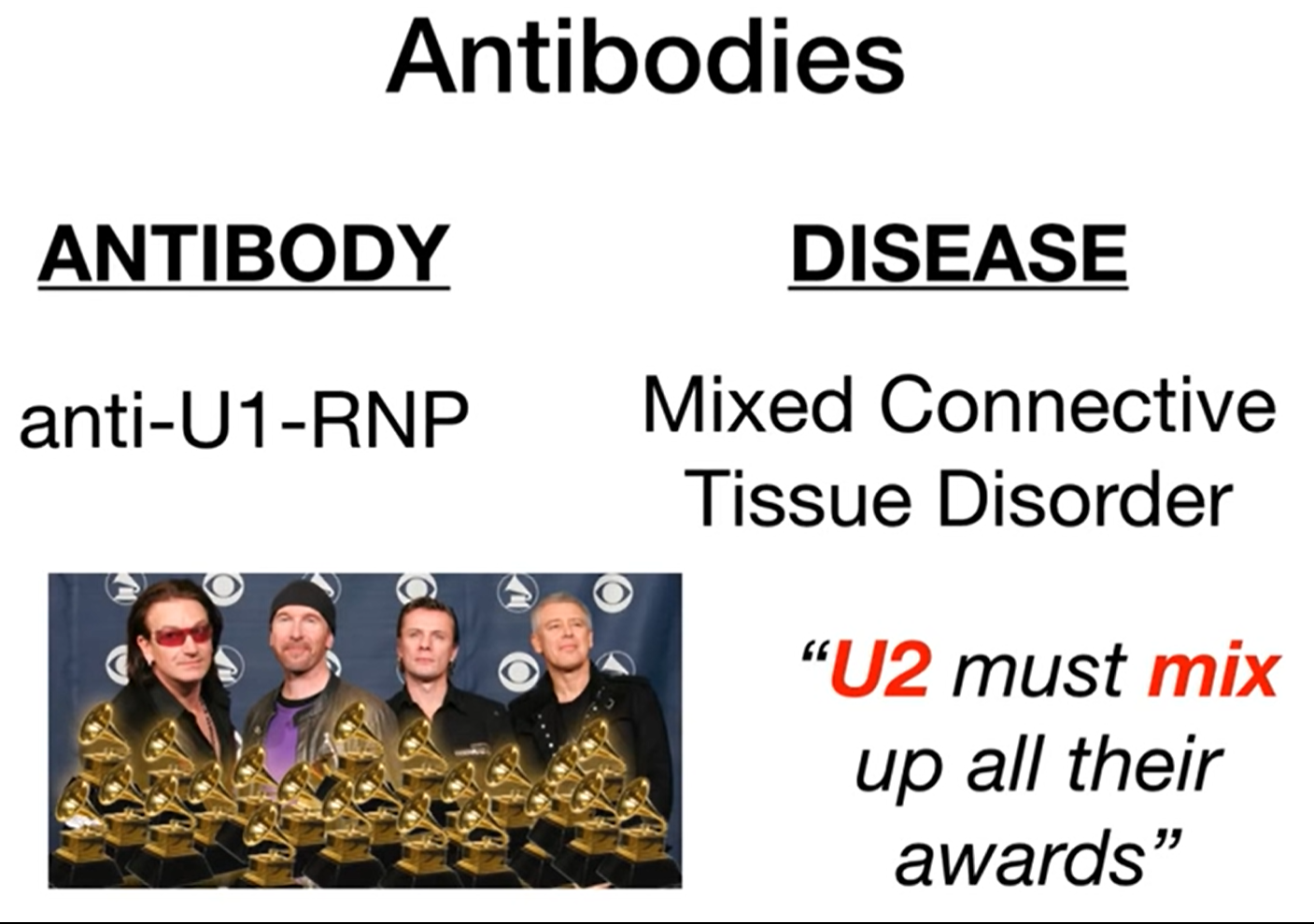 <p>Anti-U1 RNP (ribonucleoprotein) </p><ul><li><p>“U1 to RNP and mix?” <em>read as: U want me to RIP you a Mix (like CD, chile idk)</em></p></li></ul><p></p>