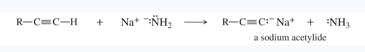 <ul><li><p>also called an <strong>alkynide ion </strong></p></li><li><p>the anionic salt of a terminal alkyne </p></li><li><p>metal acetylides are organometallic compounds with a metal atom in place of the weakly acidic acetylenic hydrogen of a terminal alkyne </p></li></ul>