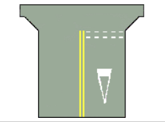 <p>The inverted white triangle means</p>