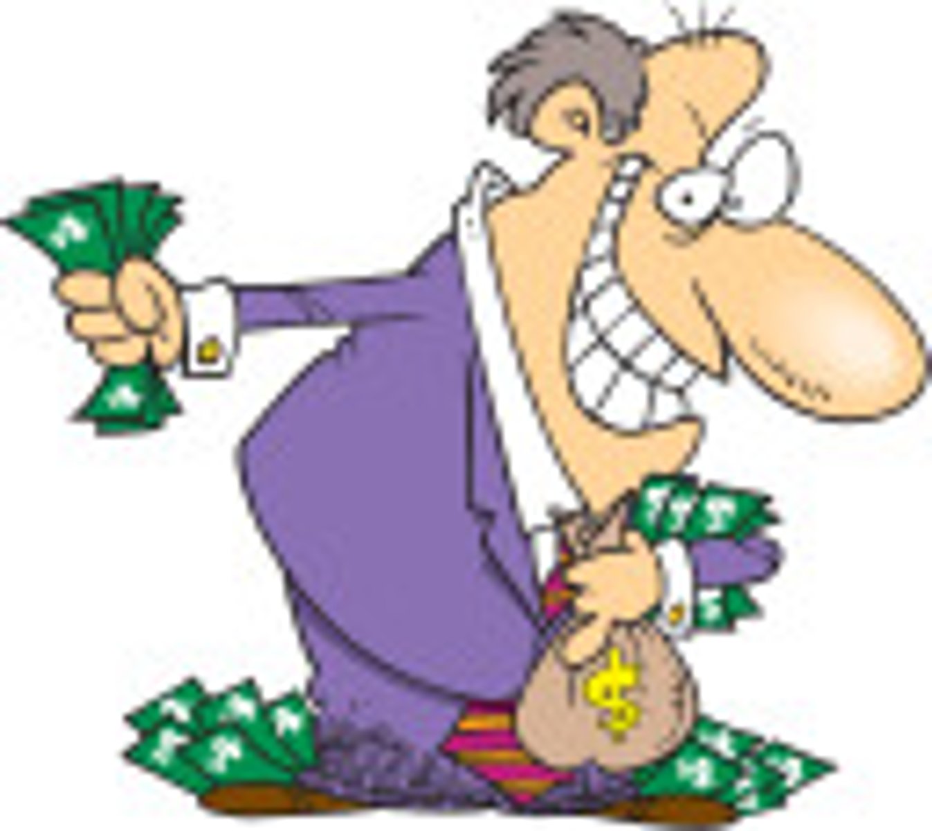 <p>aggressively greedy or grasping.</p>