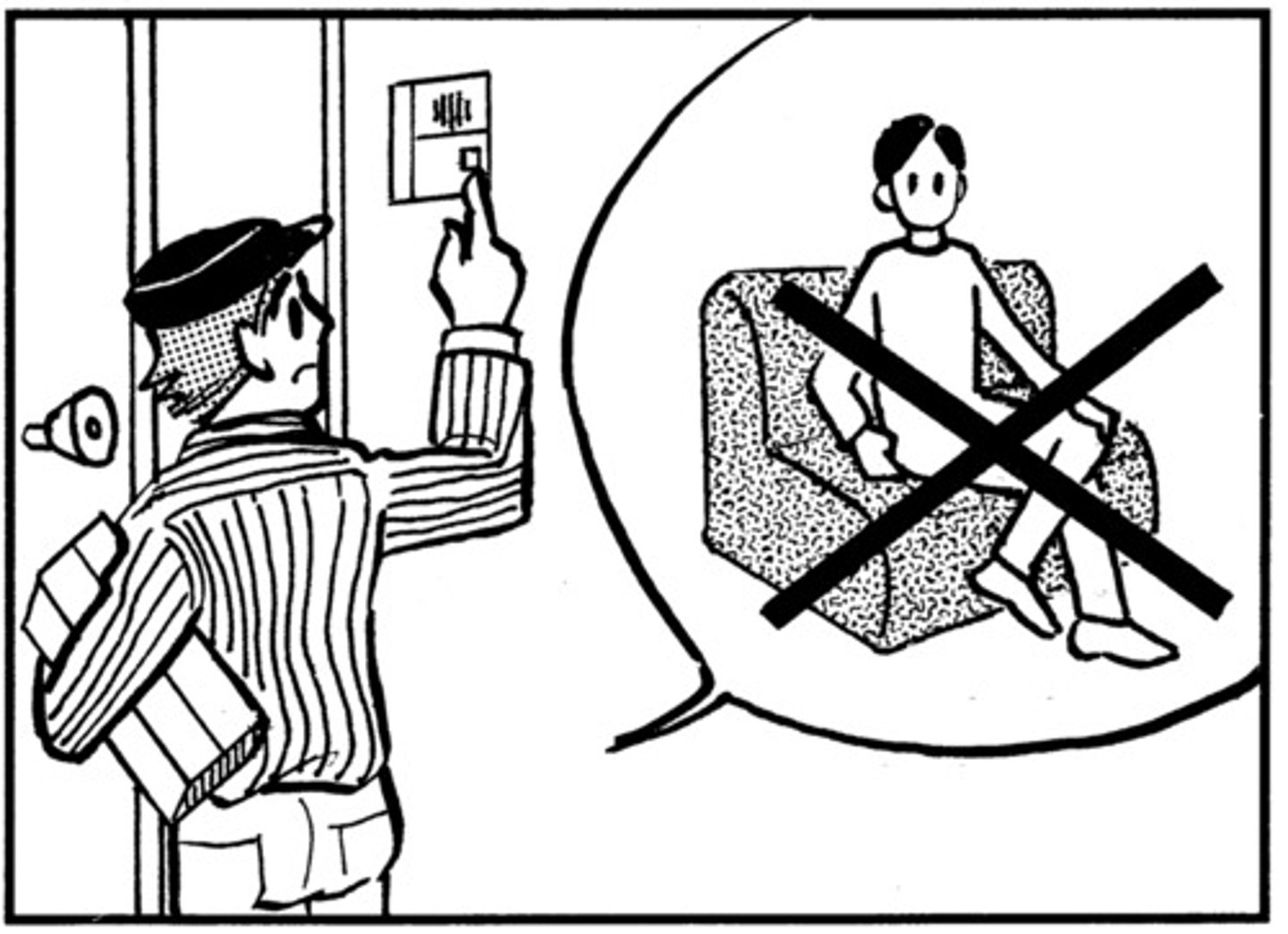 <p>るす</p><p>tidak ada orang di rumah</p>