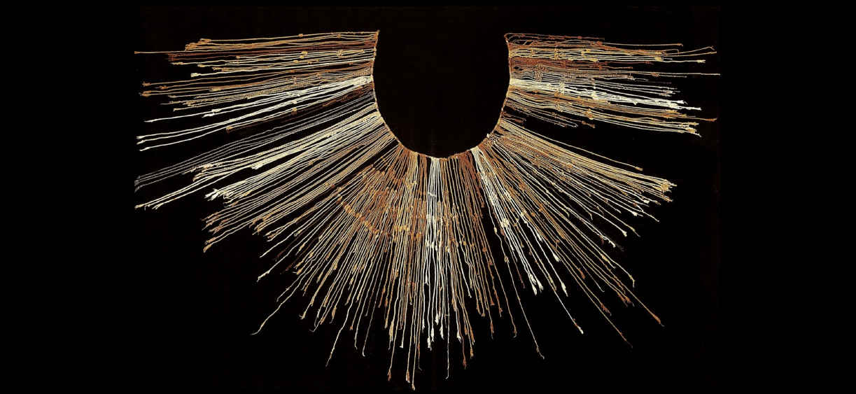 <p>system of recordkeeping consisting of knotted cotton and alpaca fiber twisted into strings, which hung vertically from a single horizontal string or wooden bar</p>