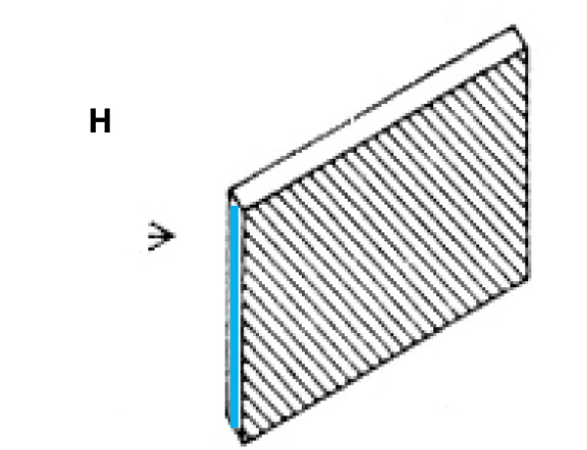 creates a single wall both ends. both ends are unattached to other walls and labeled h standing for hot