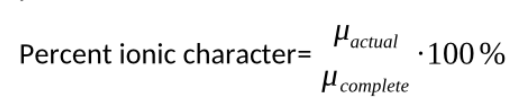 <p>Percent ionic character </p>