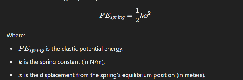 <p>The______________ of an object-spring system is the energy stored in the spring when it is either compressed or stretched from its natural length. The work done by the spring relates to the force it exerts as it returns to its equilibrium position.</p>