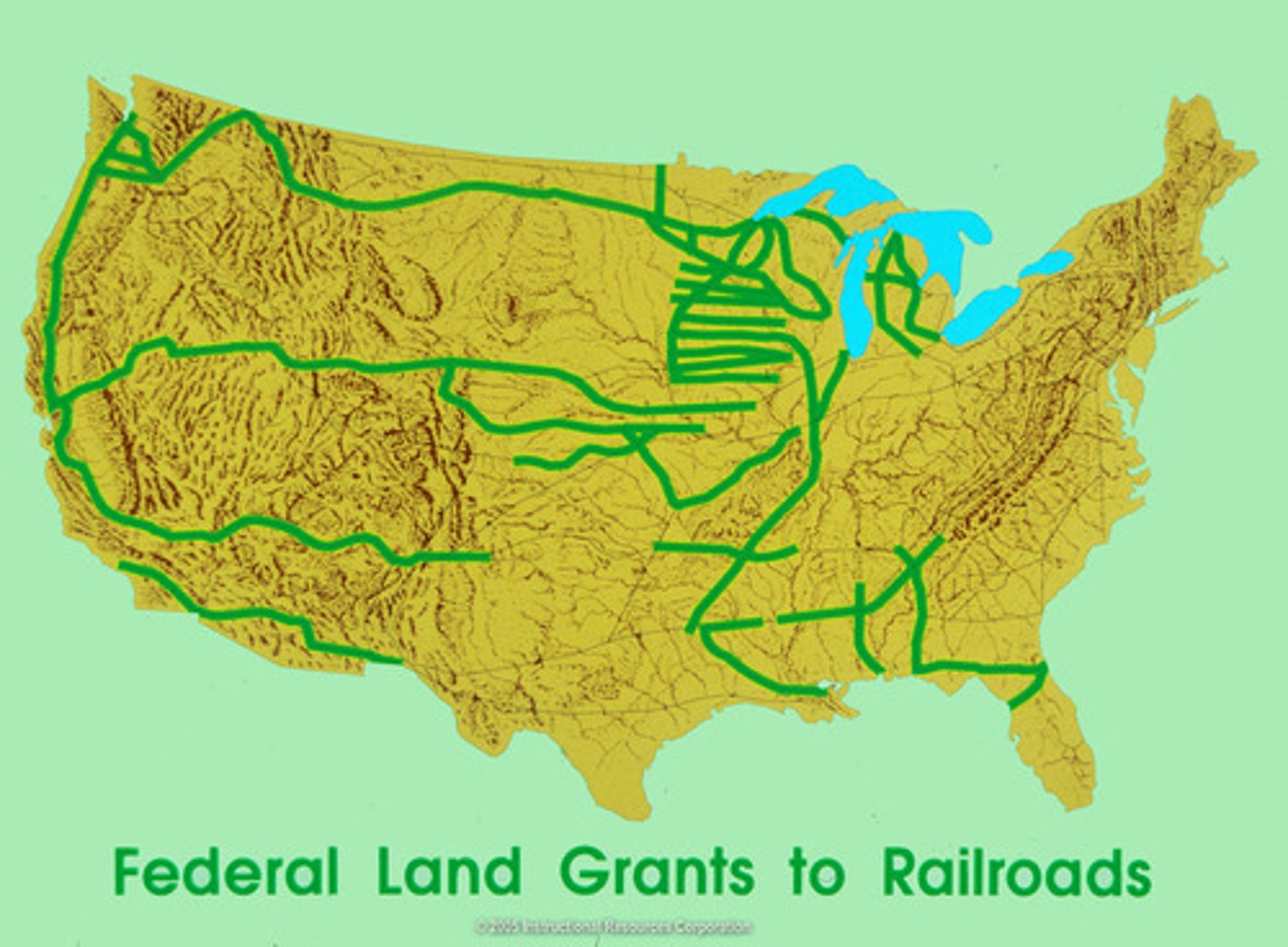 <p>Federal government through land grants.</p>