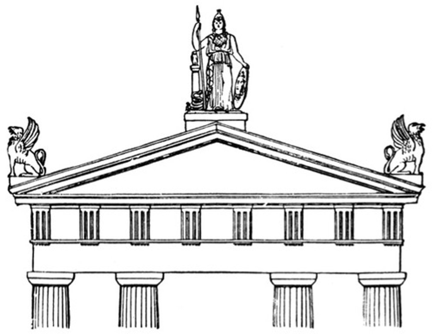 <p>Figurer til udsmykning af et tempels tagkonstruktion</p>