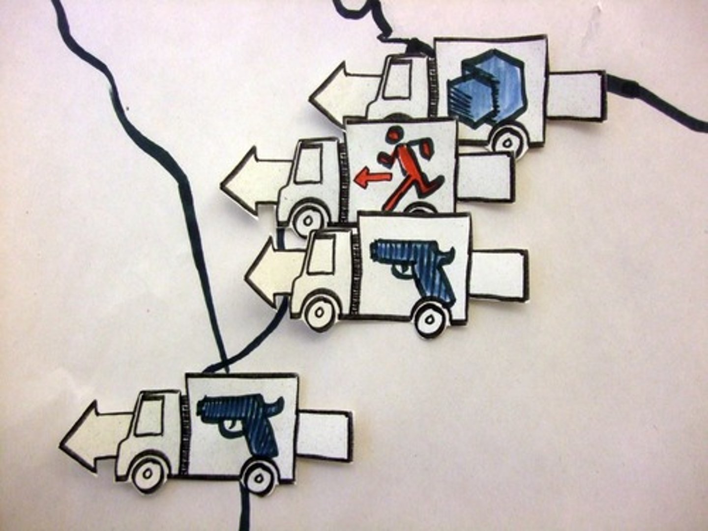 <p>when someone tries to transport some illegal contraband (like drugs or guns) into another country</p>