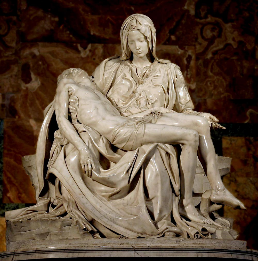 <p><span>Przedstawienie opłakującej </span>Matki Bożej<span> trzymającej na kolanach ciało </span>Jezusa Chrystusa<span><sup>.</sup></span></p>
