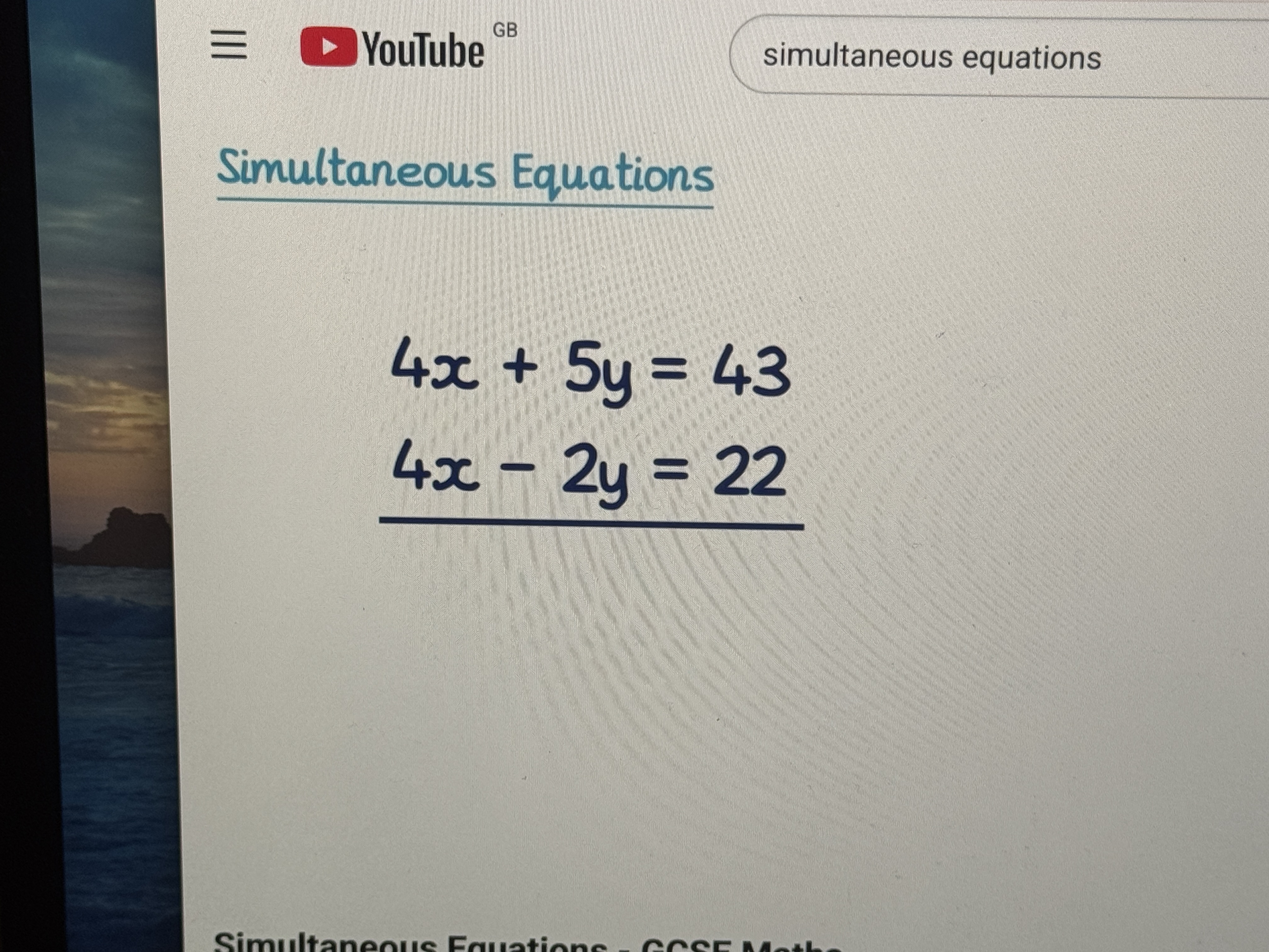 <p>ONLY WITH THE ELIMATING VALUE I.e. with this equation its take away NOT ADD</p>